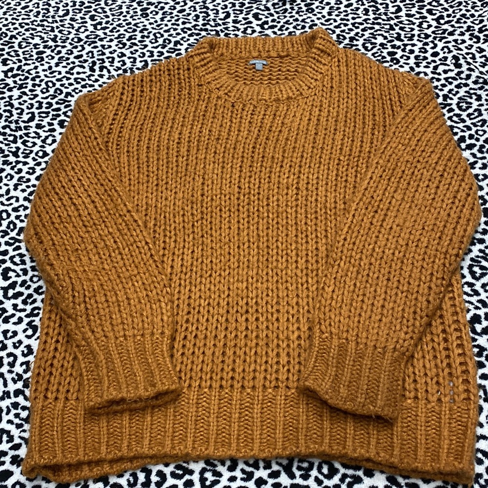 Charlotte Russe Burnt Orange Copper Knitted Sweater Long Sleeves Women's Size M - Picture 8 of 10